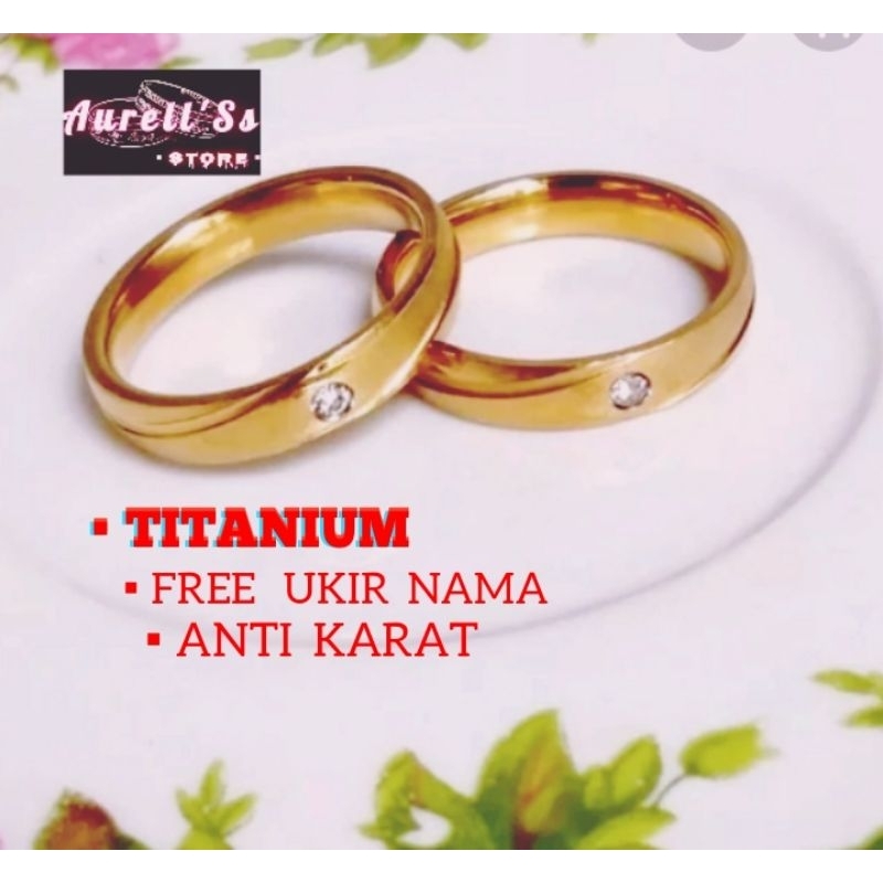 CINCIN COUPLE EMAS/NIKAH TITANIUM ANTI KARAT[GRATIS UKIR NAMA]