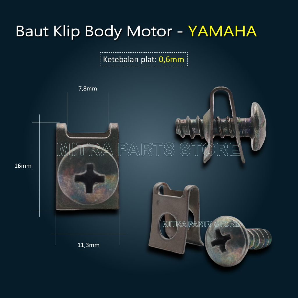 Baut Klip Body Motor Skrup Bodi Klem Jepit YAMAHA 1 SET