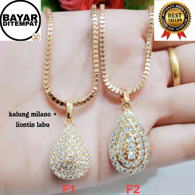 Kalung Milano Free Liontin Oval Cantik