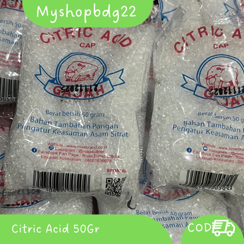 Citrun / Citric Acid Cap Gajah 50 Gr