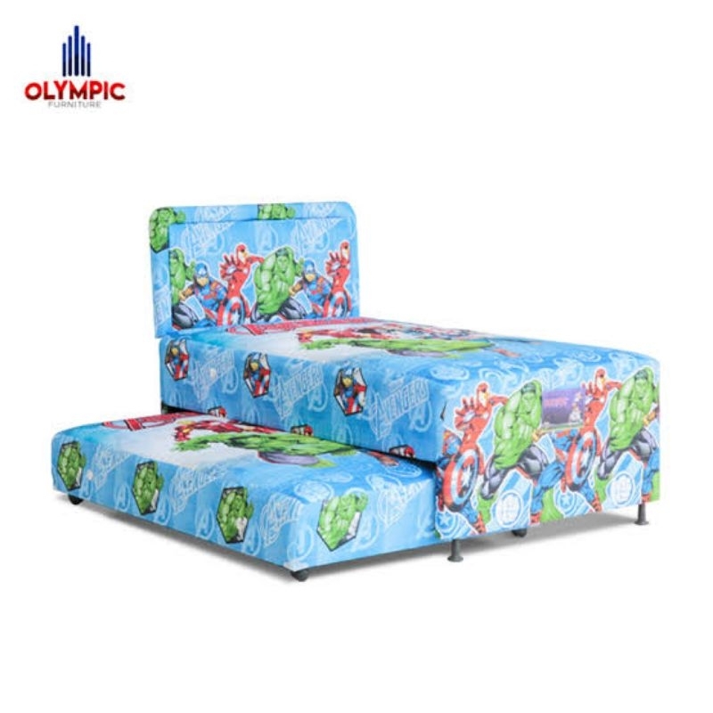 Springbed 2 in 1 Bed Sorong Karakter Anak Olympic