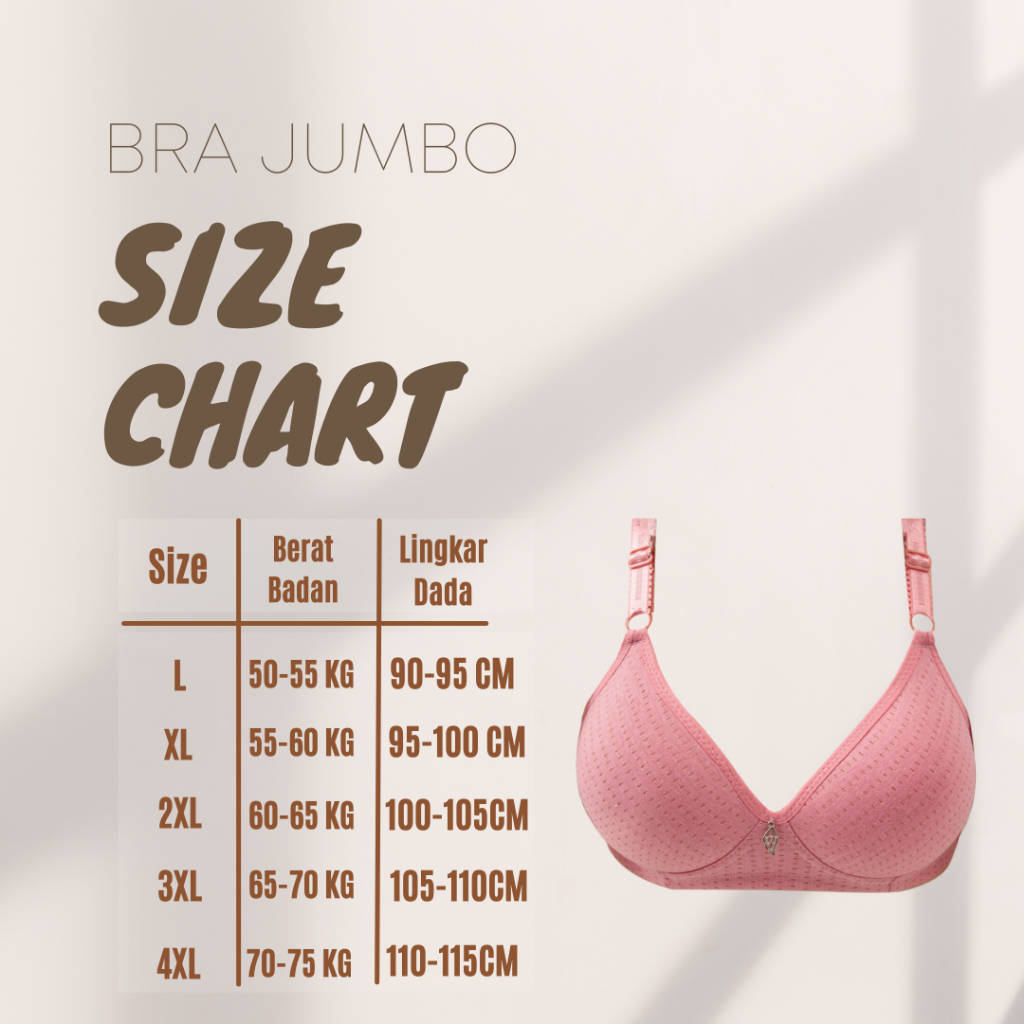 3SP | UWR130 Bra Jumbo Wanita BH Wanita Dewasa Jumbo BH Big Size Tanpa Kawat Bra Ukuran Cup Besar Pakaian Dalam Wanita Bra Terlaris Bra Termurah