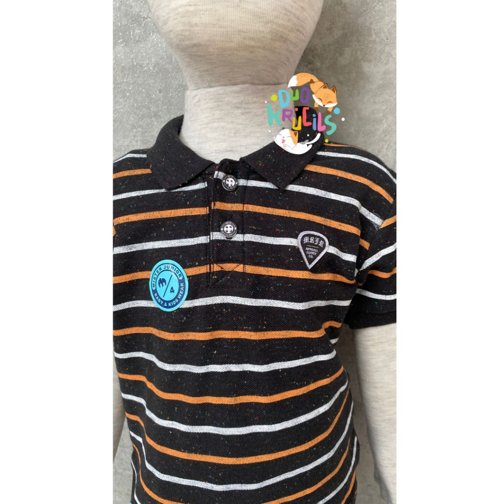 Kaos Polo shirt anak motif GARIS GARIS MRJR