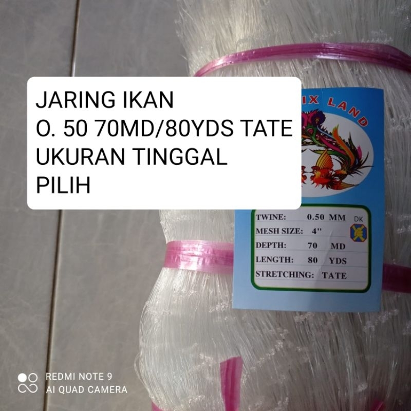Jaring ikan 0.50 70md/80yds TATE UKUTAN TINGGAL PILIH pukat ikan jaring ikan senar jaring ikan kecil