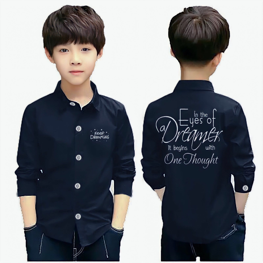 Kemeja anak laki laki Begins 5-12tahun / kemeja anak laki laki import / baju kemeja anak laki laki /