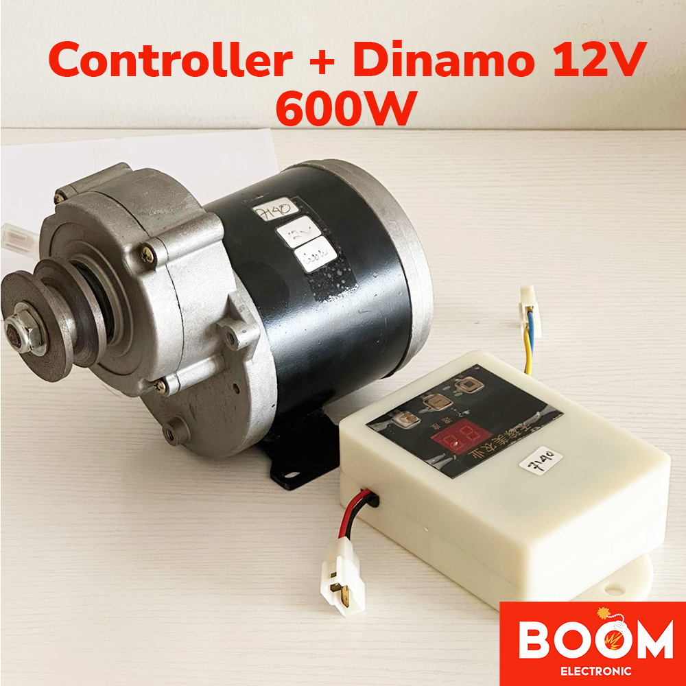 PAKET!! Dinamo Motor Alat Pertanian 600W DC 12V HIGH TORSI dan Speed controller (7140P)