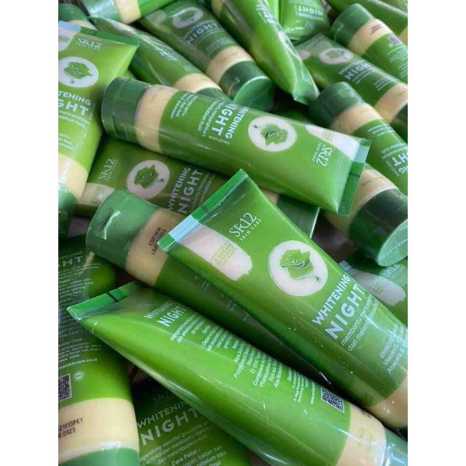Whitening Night Body Lotion SR12 Lotion Pemutih Badan BPOM Mencerahkan Kulit Anti Oksidan