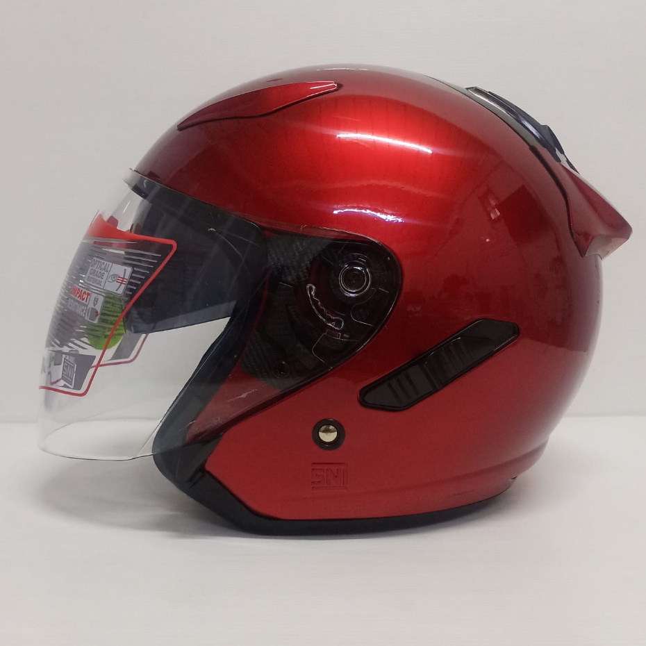 Helm Shell Rover Solid Candy Red Helm Double Visor Original