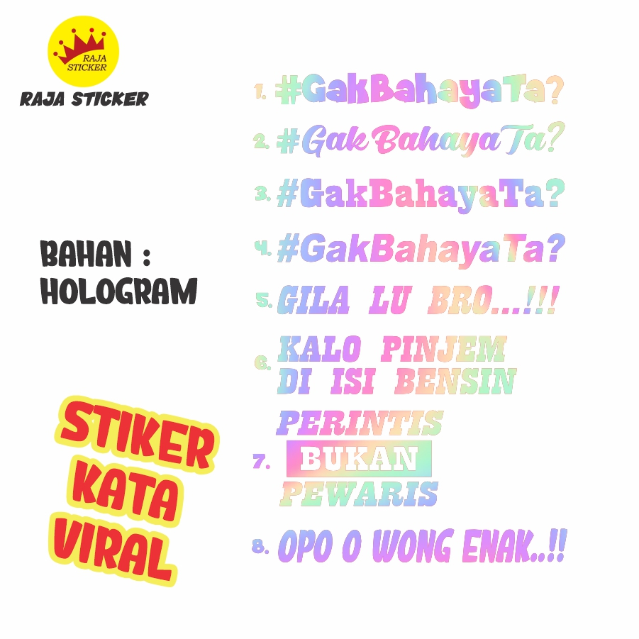 STICKER STIKER CUTTING KATA KATA VIRAL