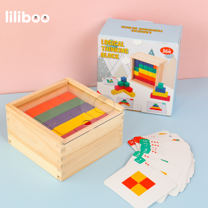 Mainan Edukasi Anak Montessori Kayu Logical Thinking Puzzle 3D