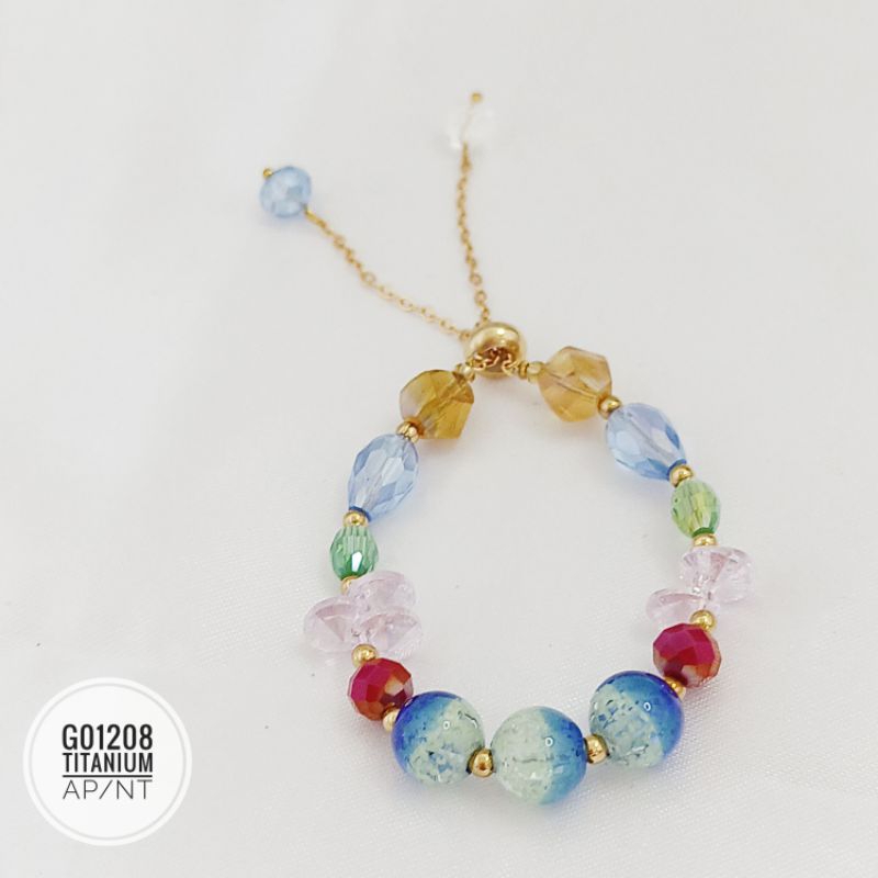 Gelang serut titanium kristal G01208