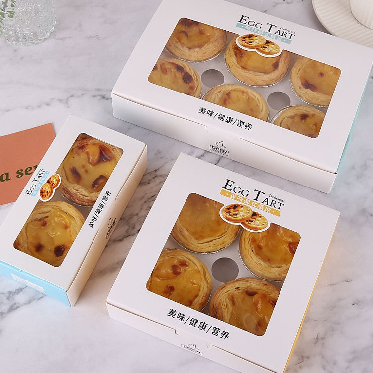 Mika Box Egg Tart Mini Kotak Box Kue Pie Susu Dus Kue Egg Tart Dessert