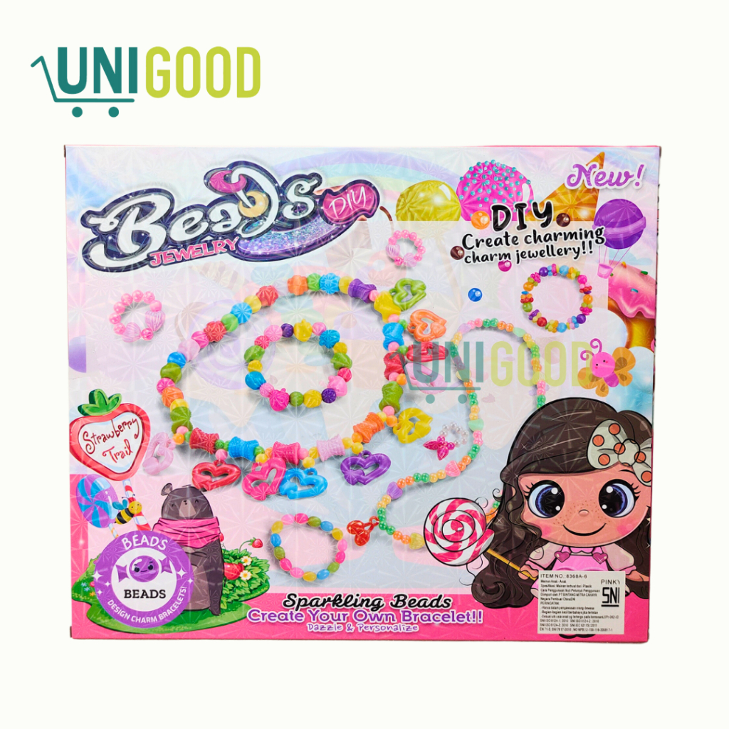 UNIGOOD - Mainan DIY Charm Kalung Gelang Anak Beads Jewelry Kado Anak