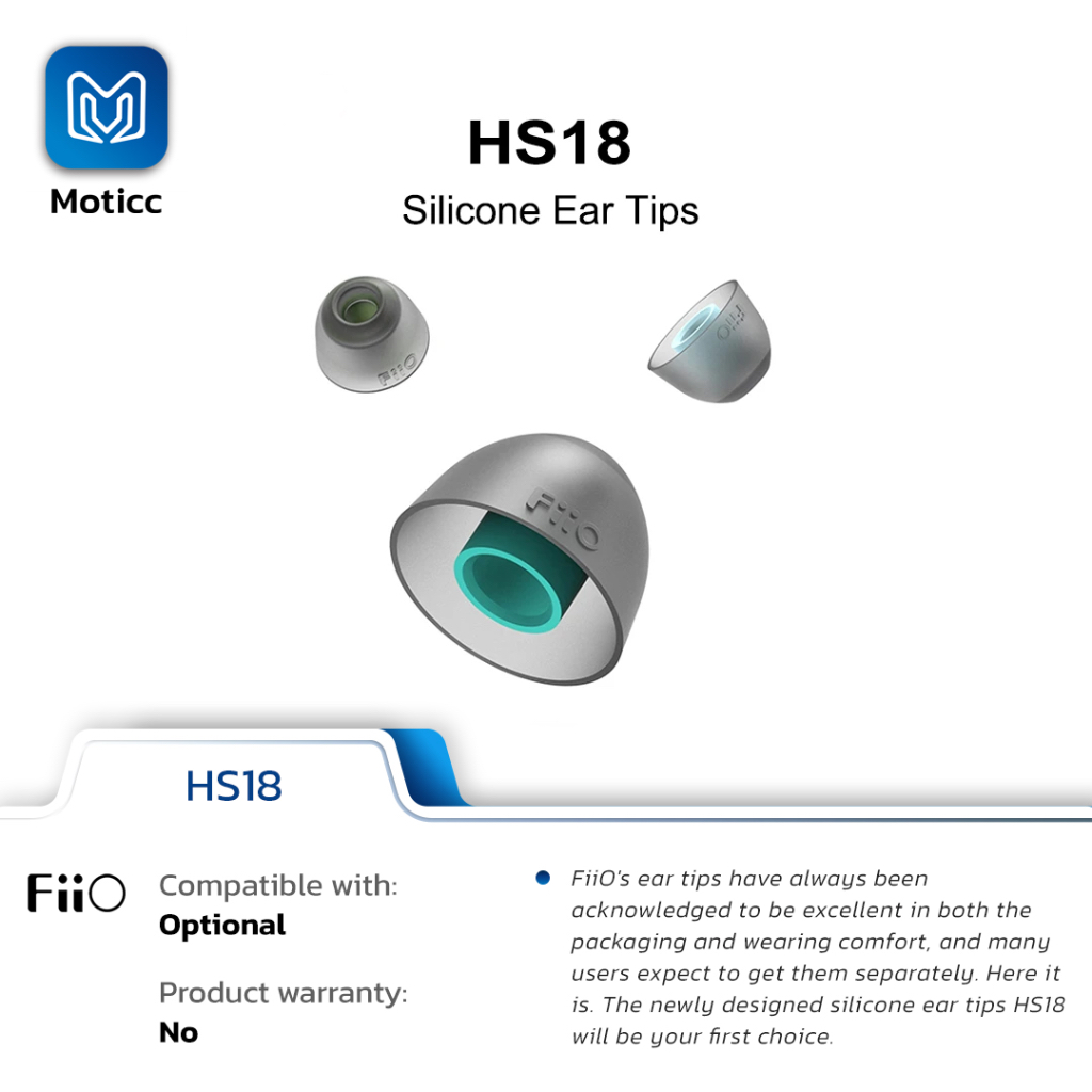 FiiO HS18 Silicone Eartip Eartips Tips alt SpinFit Azla Final JVC - S