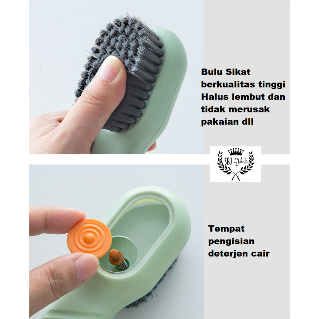 Sikat sepatu multiguna pembersih sepatu pakaian dgn tempat dispenser cair Sikat pakaian Cleaning Brush