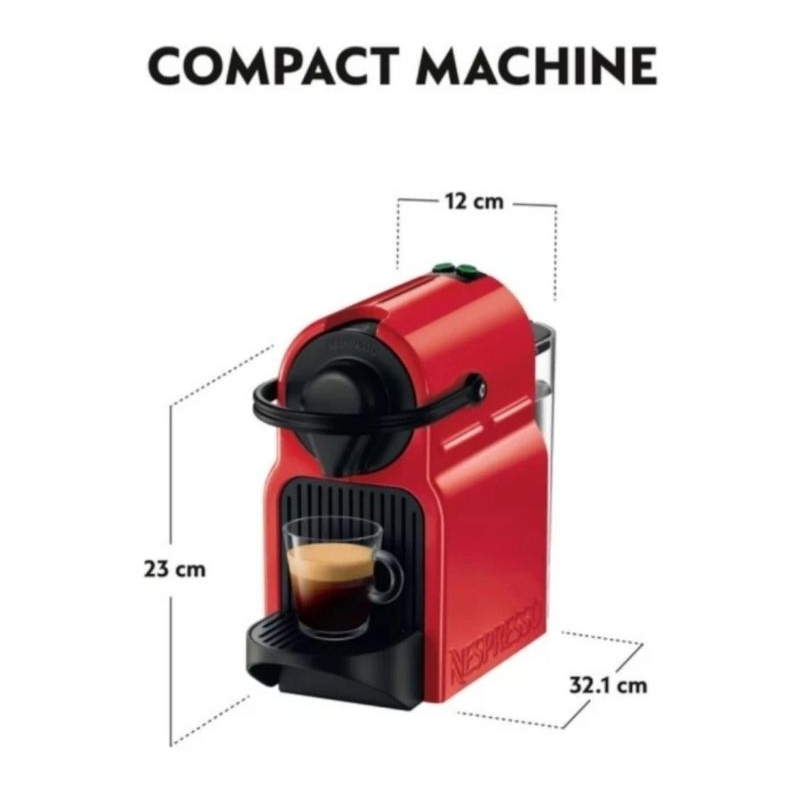 

Nespresso Inissia Coffee Machine Red + Aeroccino Red (Masih baru n ORI)