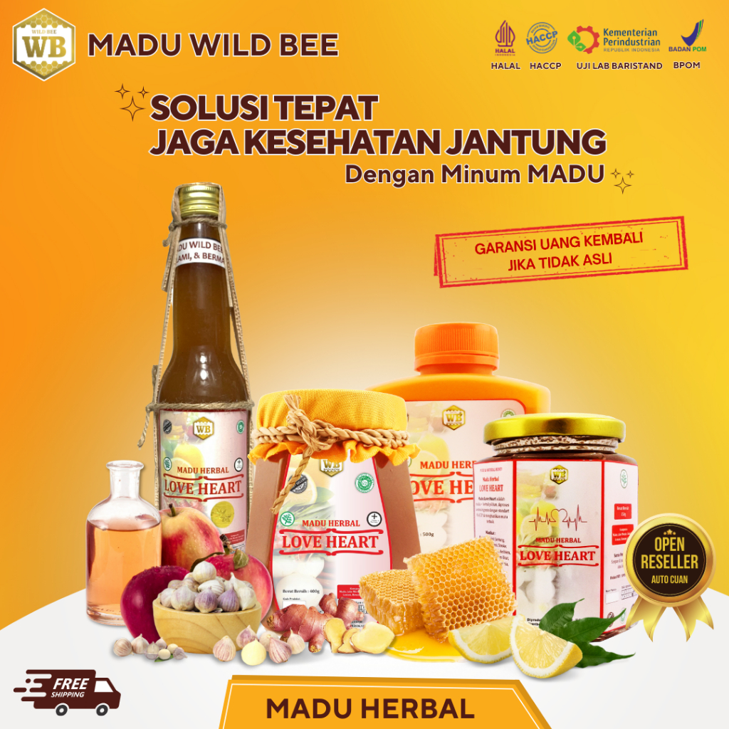 

Madu Love Heart Herbal Asli 100% - Wild Bee