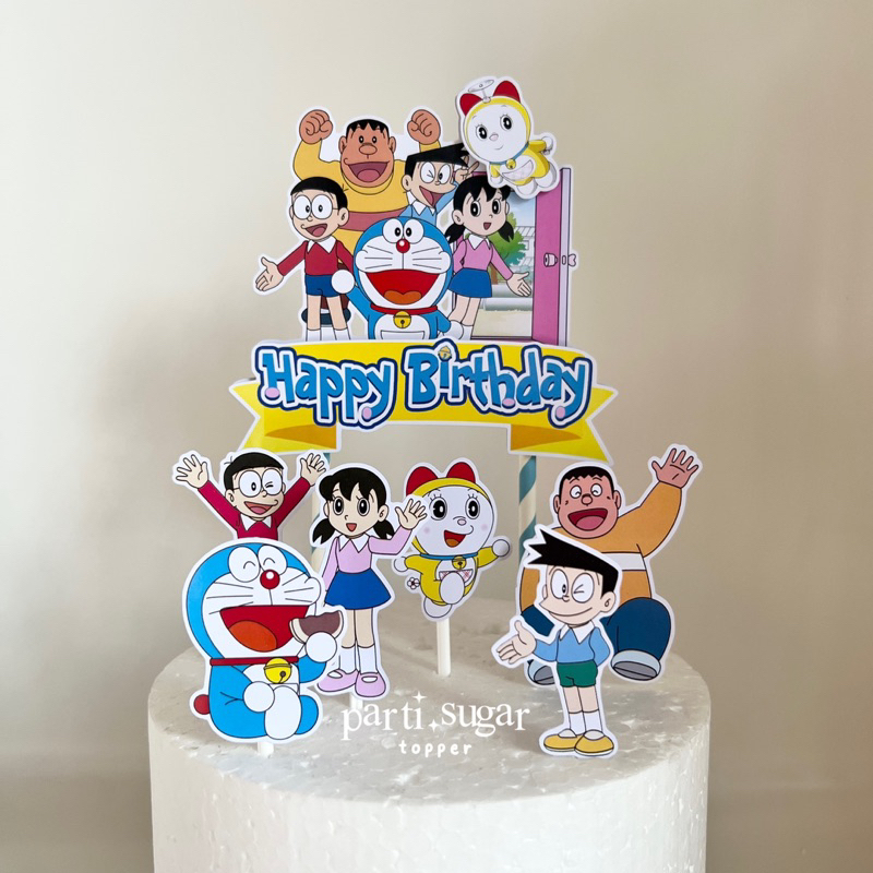 Custom Cake Topper 3D Hiasan Kue - Dekorasi Ulang Tahun - Karakter Doraemon