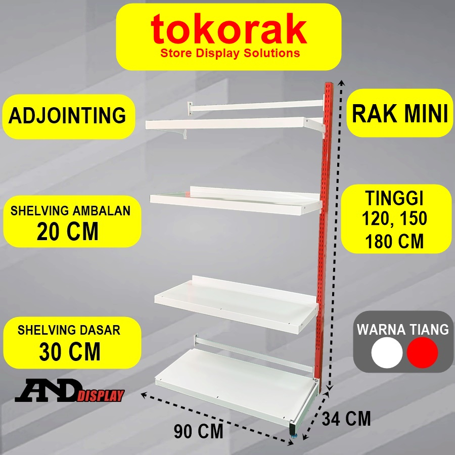 RAK MINIMARKET SUPERMARKET SINGLE ADJOINTING MINI PLG 20 CM RAK GONDOLA WALL END ANDDISPLAY