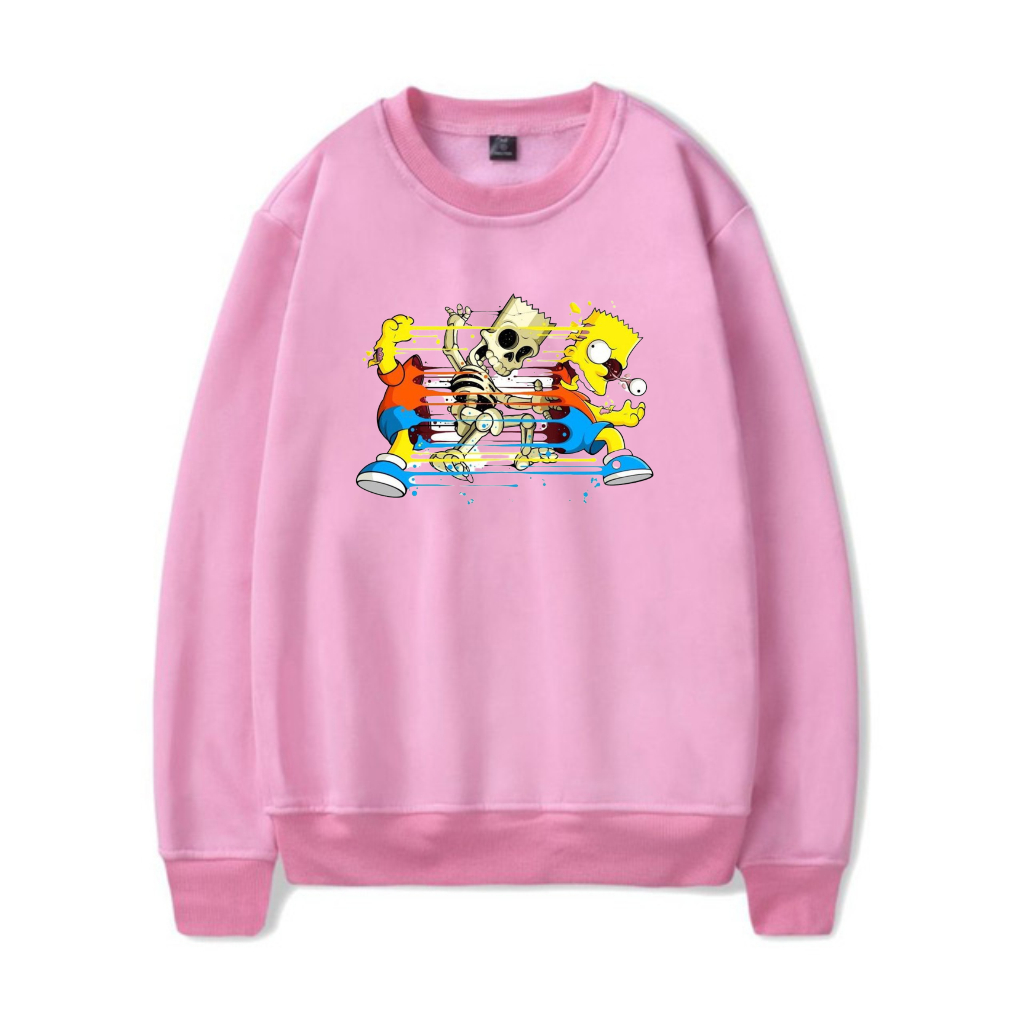 Sweater Crewneck Pria Wanita Black Simpsons-sweater Estetik pria wanita terbaru-sweater distro pria wanita