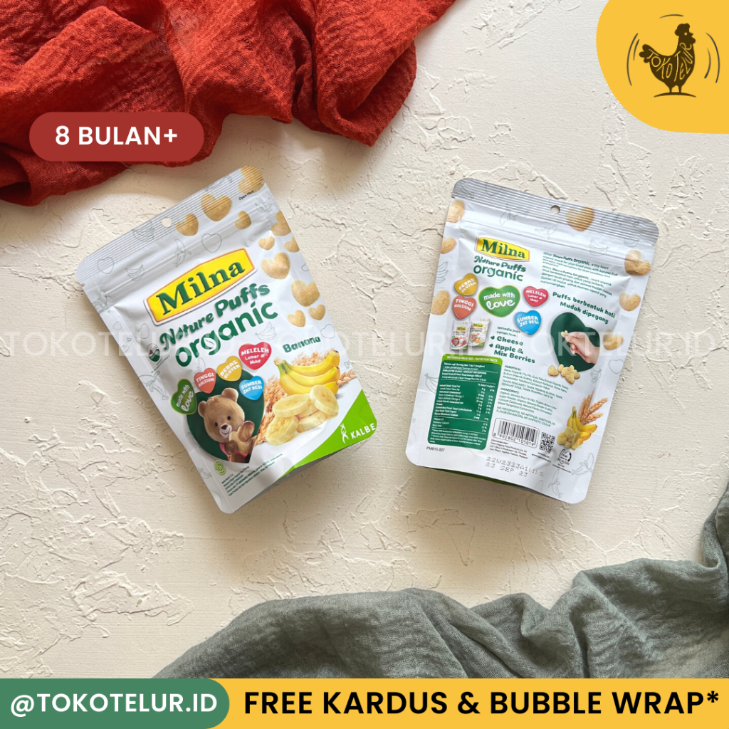 MILNA PUFF - Organic Nature Puff | Snack Biskuit Camilan Bayi Pouch