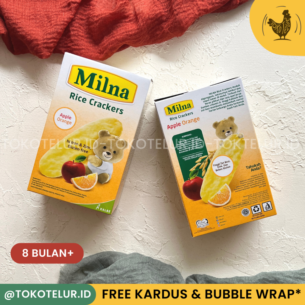 MILNA - Rice Crackers | Biskuit Bayi Cemilan Snack Bayi GLUTEN FREE (8+bulan)