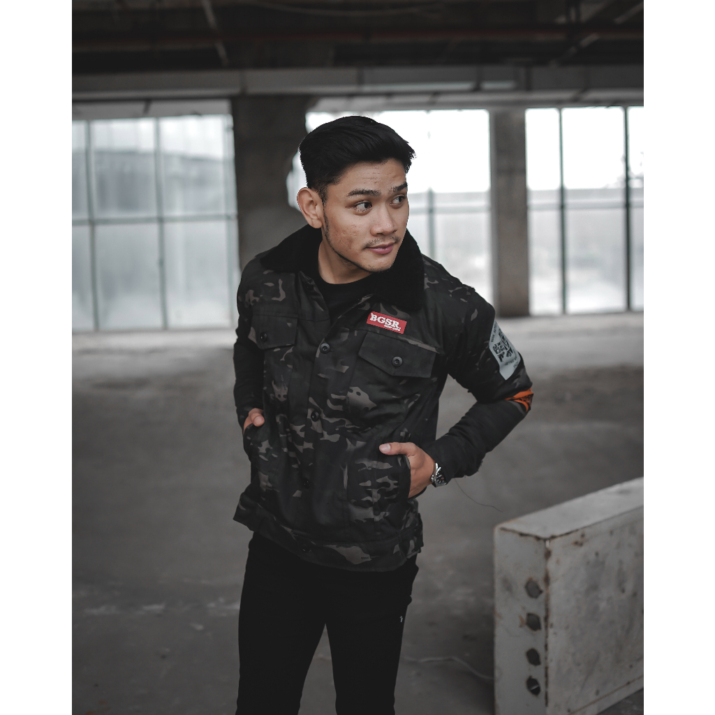 Jaket Pria Camo Loreng Jacket Sunmori Bahan Dalam Sherva Tebal