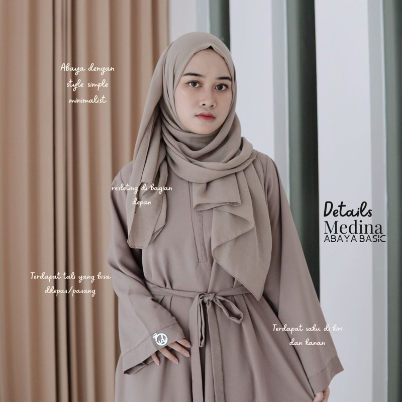 Medina basic abaya Khansa Mariska x idellstore • Abaya gamis basic dubai minimalist premium