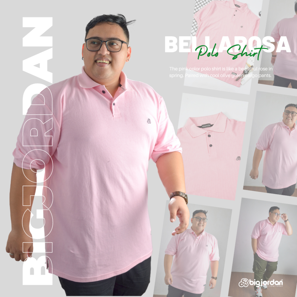 BELLAROSA polo shirt pink pria kaos kerah jumbo xxxxl xxxxxl xxxxxxl xxxxxxxl kaos polo big size 4xl