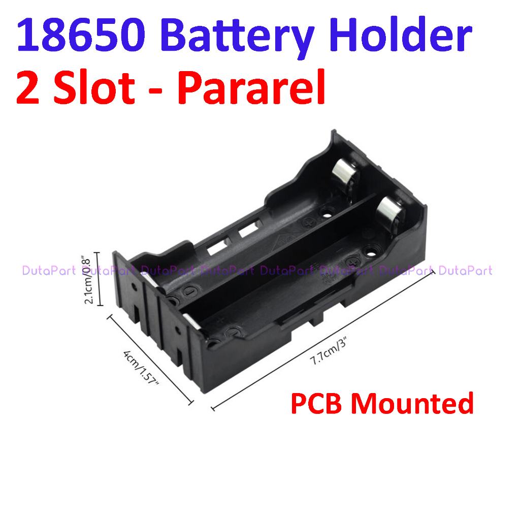 Battery Holder 2 x 18650 PCB MOUNTED PIN PLAT Kotak Box Baterai Batere