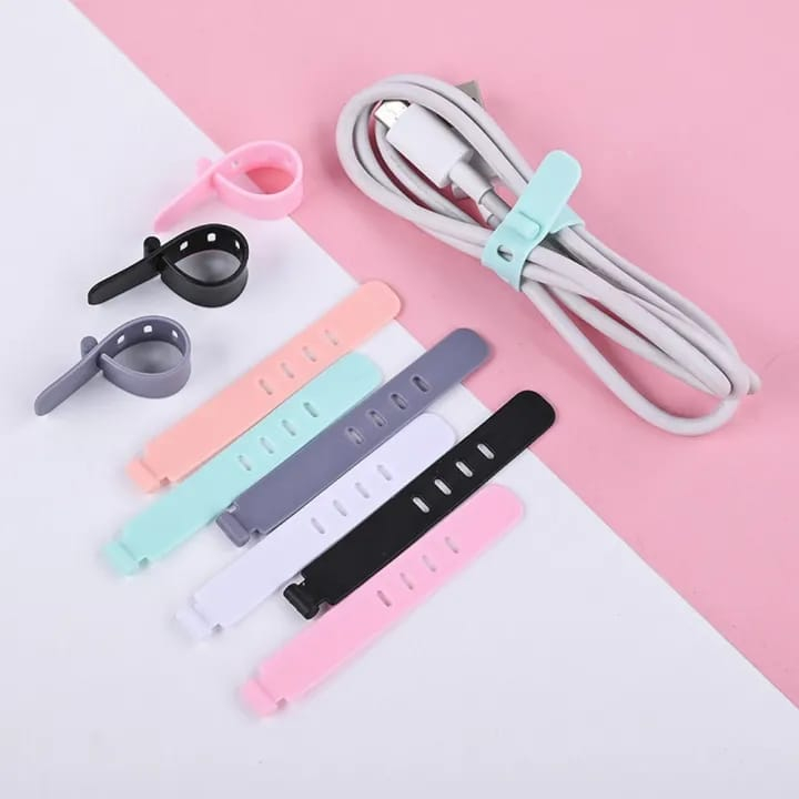 Pengikat Kabel Penggulung Penjepit Perapih Clip Kabel Cable Cord Holder Macaron Murah Pandawajayaacc