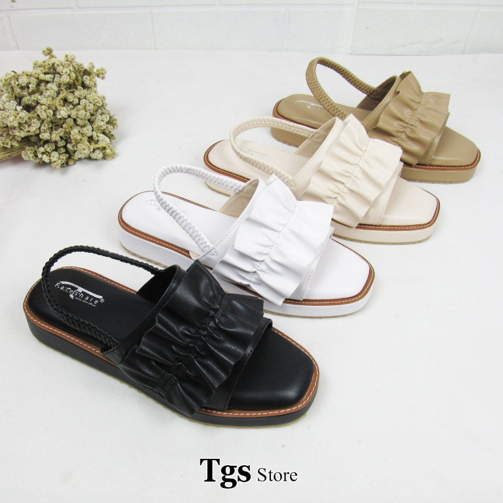 Sandal Slop Wanita Tali Kerut NJ 01