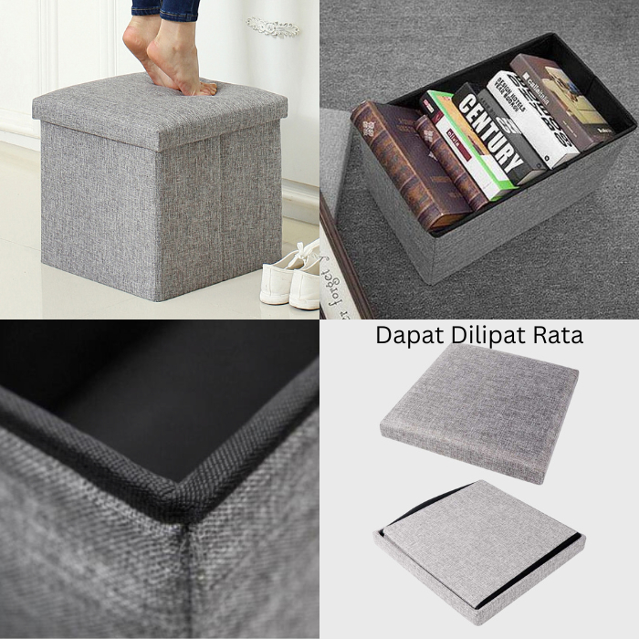 Sofa Lipat Kotak Penyimpanan Barang Foldable Storage Box Stool  38*38*36.5