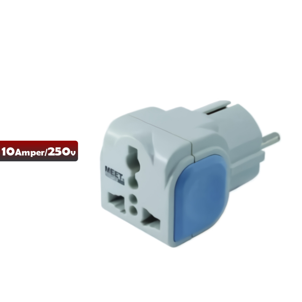 Meet M-829 Steker Serba Guna Colokan Converter 3 ke 2 Travel Adapter