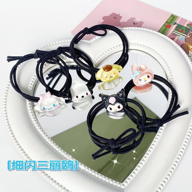 IKAT RAMBUT HAIR TIE MELODY CINNAMOROLL KUROMI POMPOMPURIN POCHACCO DOG TALI HITAM HAIR ACCESORIES AKSESORIS RAMBUT