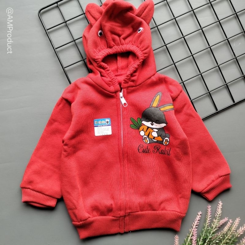 Jaket mantel bayi bunny lucu 3-12 bulan