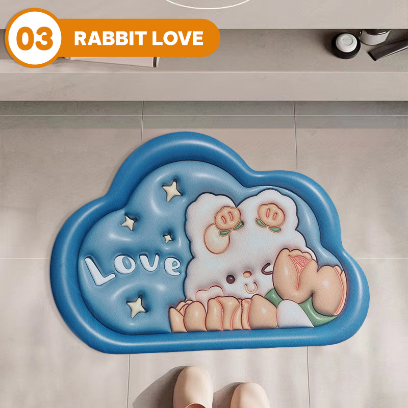 COD TERLARIS!!! Keset Kaki Diatomite 3D Anti Slip - Keset Anti Bau Menyerap Air Anti bakteri (Tidak Timbul) Keset Kaki Motif Karakter - DD-12C