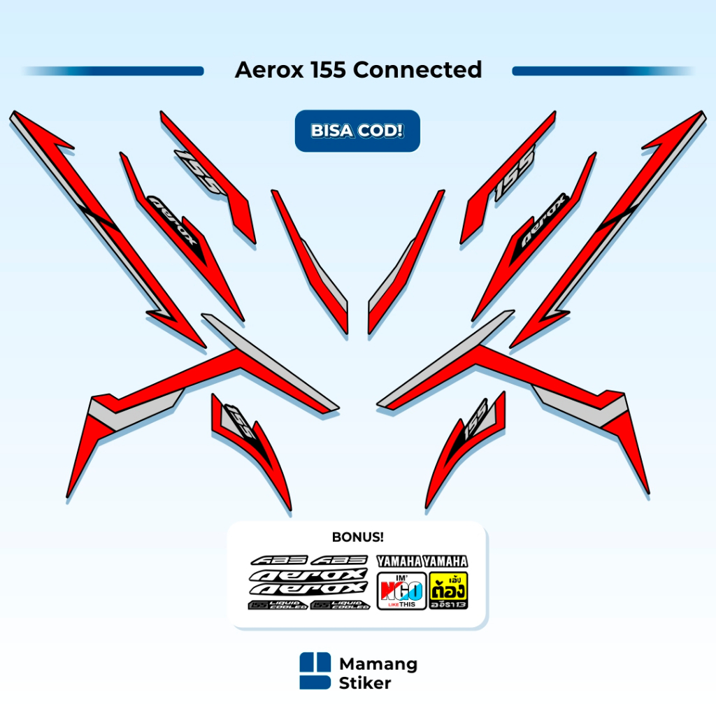 Striping Aerox Connected Variasi (12) New 2020 2021 2022 2023 Original 155 VVA NVX List Gold Doff Ma