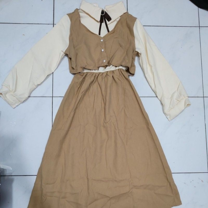 DRESS STUDENT KOREAN STYLE VINTAGE DRESS M110