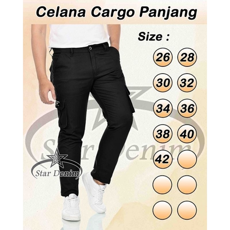 Celana Cargo Panjang Pria - Cargo Pria Jumbo Big Size Star Denim - Celana Cargo Gamblok Panjang Pria Terbaru - Celana Pria Panjang Katun Twil Trending - Celana Panjang Pria Pdl Saku Samping Terlaris