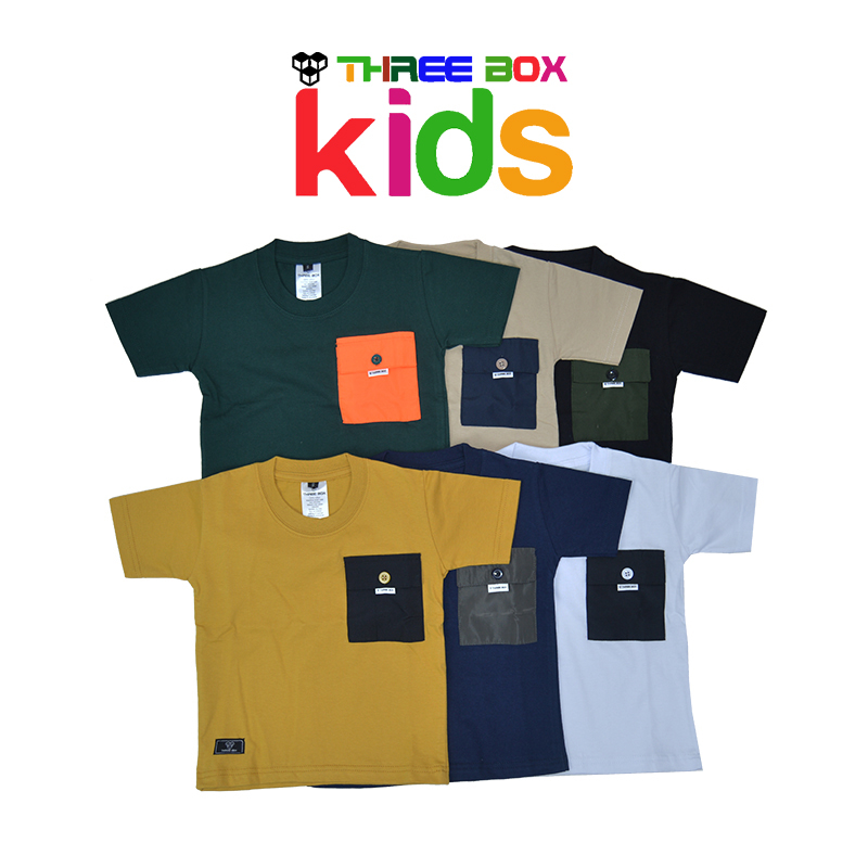 Koas Anak / Baju Anak Cowok Cewek / T-Shirt Pocket Anak Perempuan / Atasan Kids - THREE BOX  KSK 001 KIDS