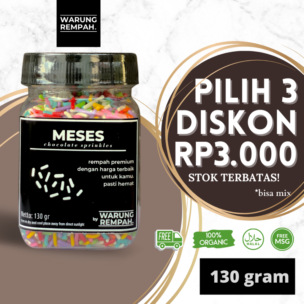 

Messes Meses Meises Sprinkles Untuk Taburan Donat dan Kue