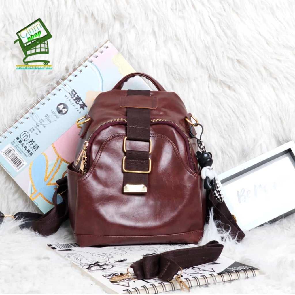 RANSEL SELEMPANG HANDBAG SHOULDER BAG PUNGGUNG BAGPACK WANITA IMPORT  Tas ransel anyam v raheel bag