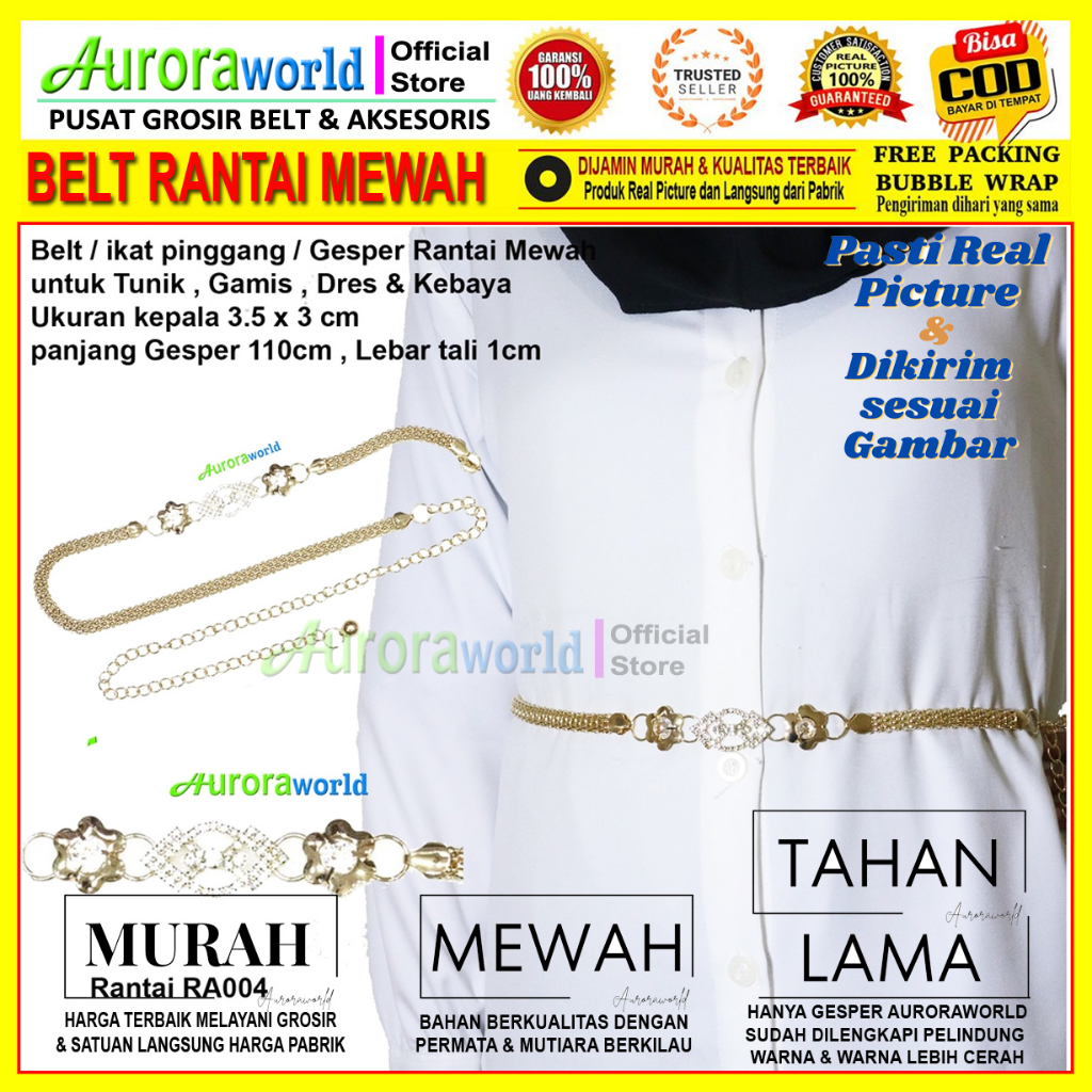 AURORAWORLD IKAT PINGGANG BELT GESPER RANTAI TERBARU