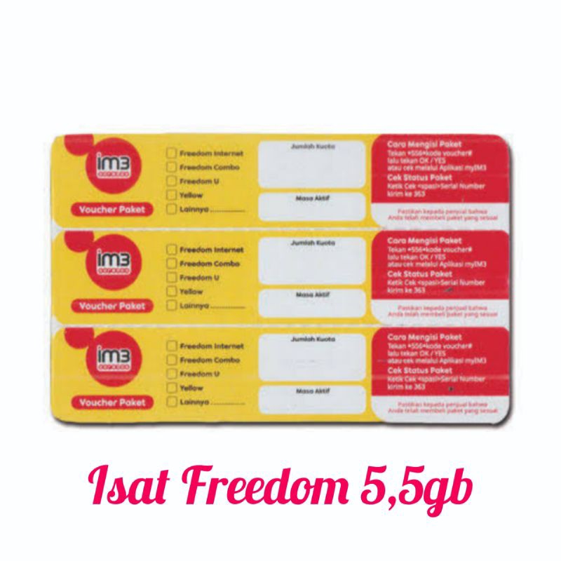 voucher Indosat freedom 5,5gb