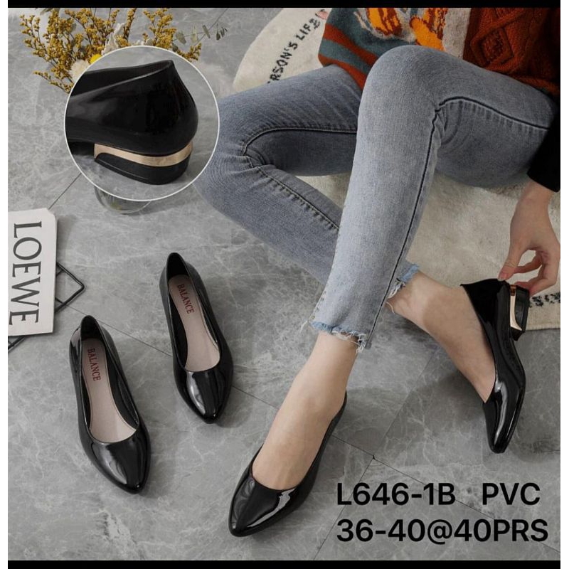SEPATU WEDGES WANITA JELLY GLOSSY IMPORT SEPATU KERJA WANITA IMPORT BALANCE
