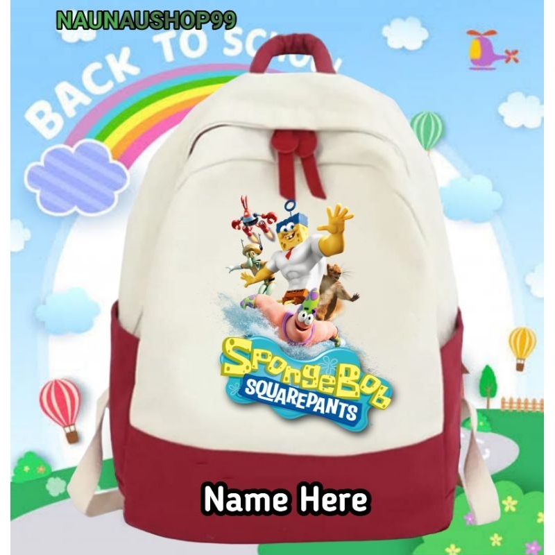 Tas anak sekolah SPONGEBOB (gratis nama) cocok buat anak sekolah SD