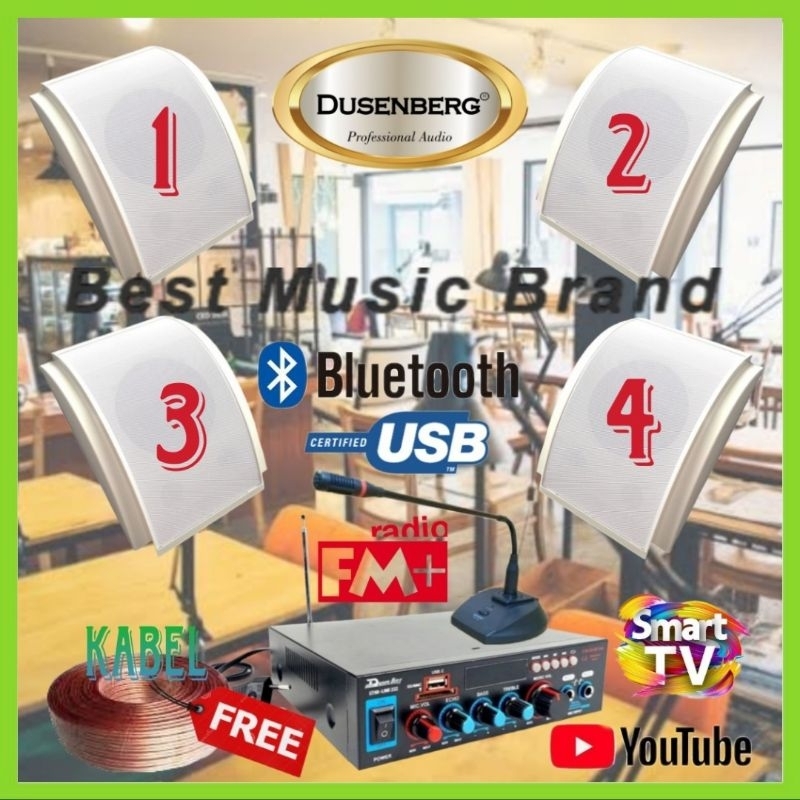 Paket Sound Wall 4 Titik DUSENBERG 5 Inch, Sekolahan, Cafe, Kantoran.!