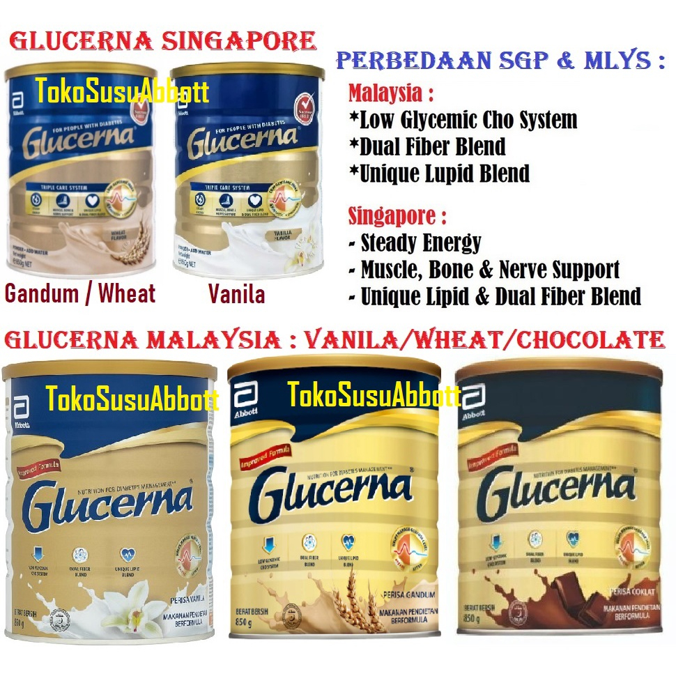 

READY MALAYSIA SINGAPORE Susu INSULLE NUTRILE Abbott Glucerna Triple Care For Diabetic Diabetes 850gr Vanila Vanilla Gandum Wheat Chocolate