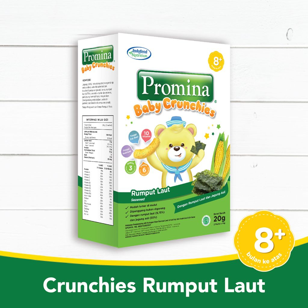 Promina Baby Crunchies Rumput Laut 20 g x 1 Snack MPASI Bayi